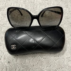 Black Chanel oversized Sunglasses
